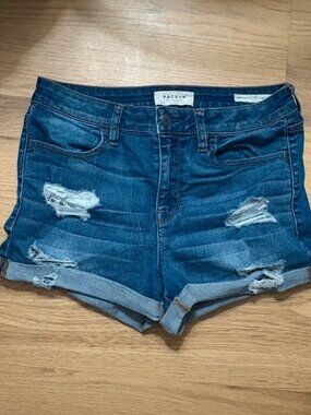 Blue Distressed Denim Cuffed Shorts Women’s US 28